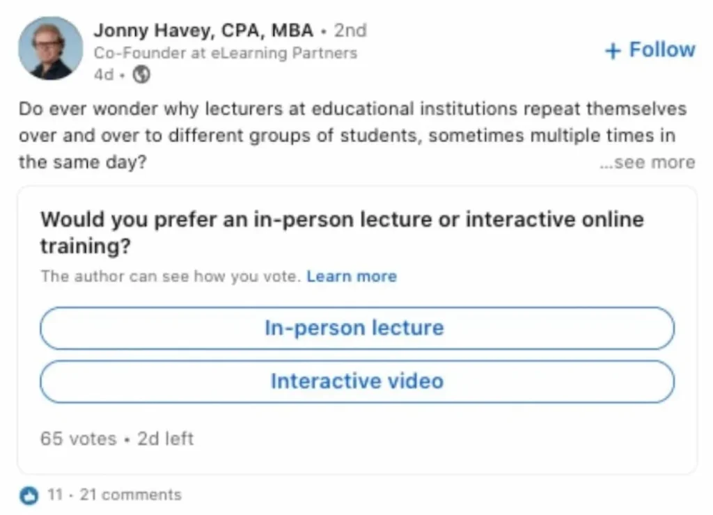 LinkedIn Poll