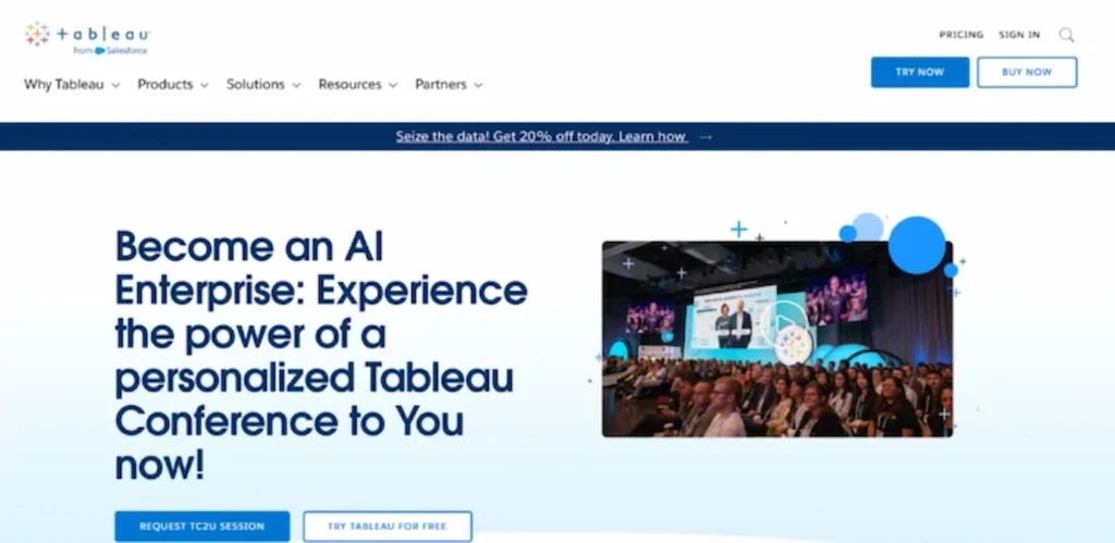 Tableau main page