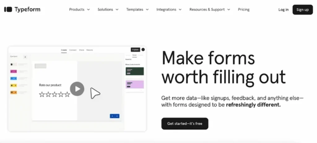 Typeform main page