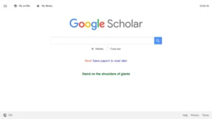 Google Scholar main page
