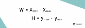 Calculating width and height of the bounding box