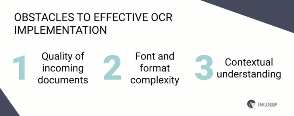 Hurdles in implementing OCR technology