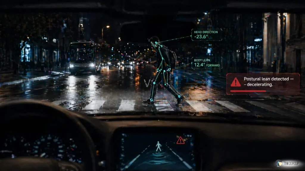 Keypoint tracking detecting pedestrian posture and movement for autonomous driving safety systems