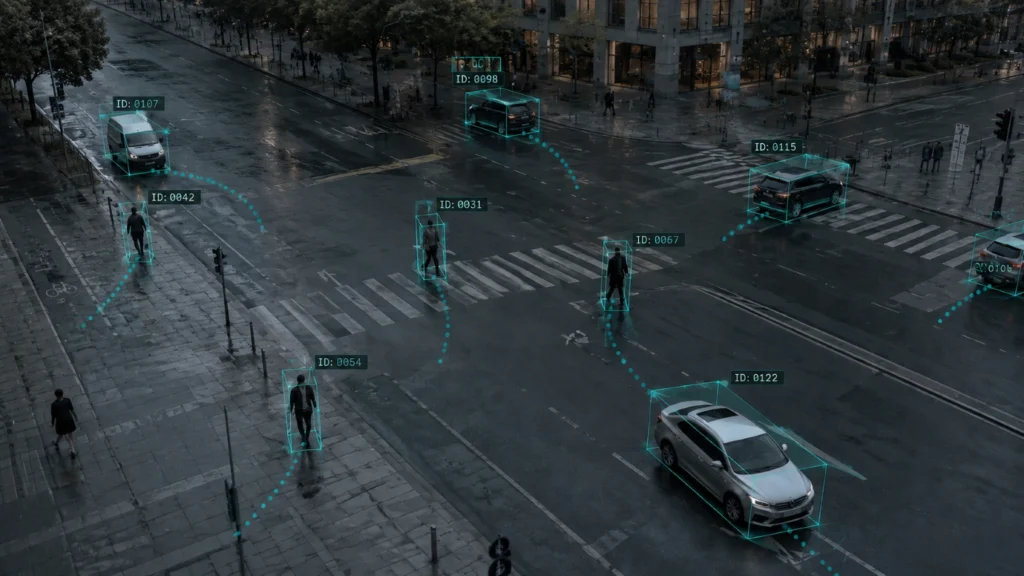 High-Accuracy Cuboid Tracking Video Annotation for Surveillance AI Picture