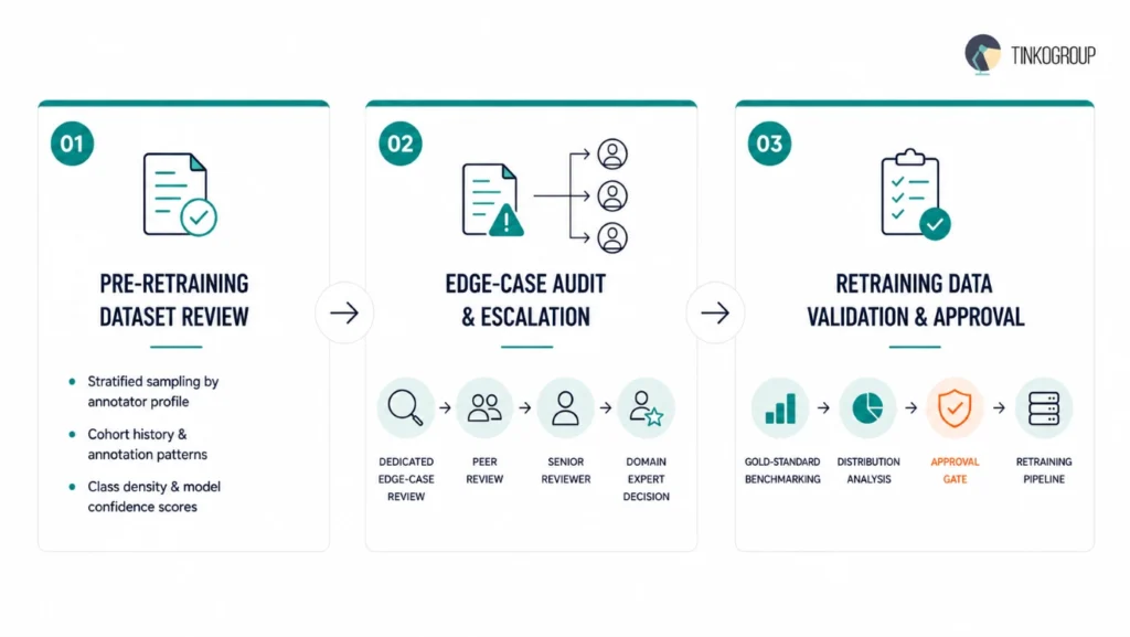 Annotation QA Audit workflow before AI model retraining.