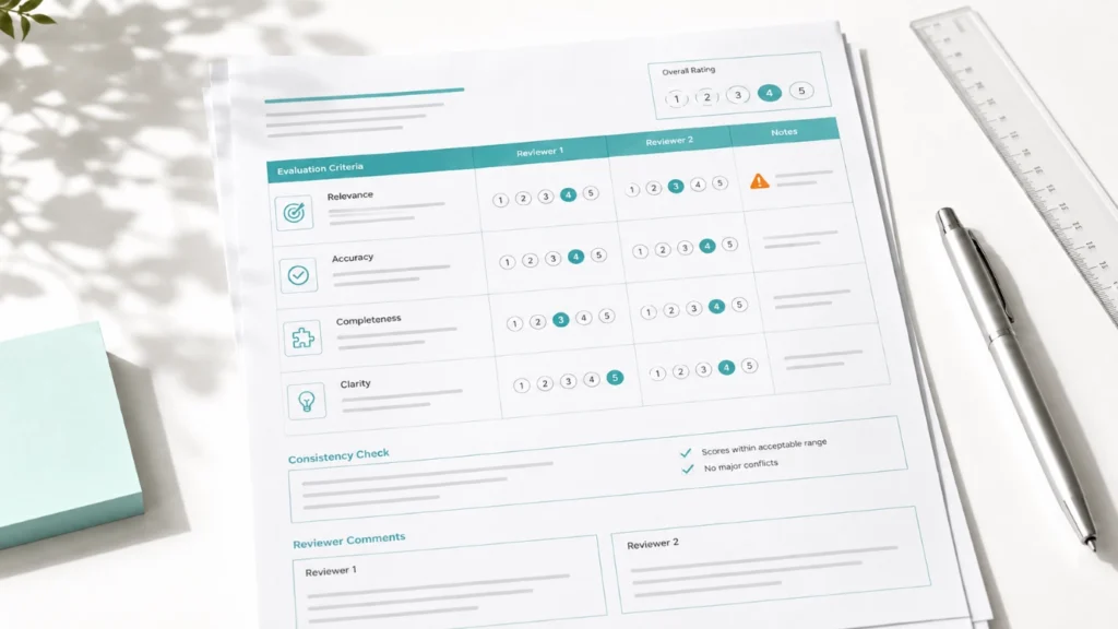 LLM Evaluation Rubric: How to Improve Consistency in AI Review Tasks Picture